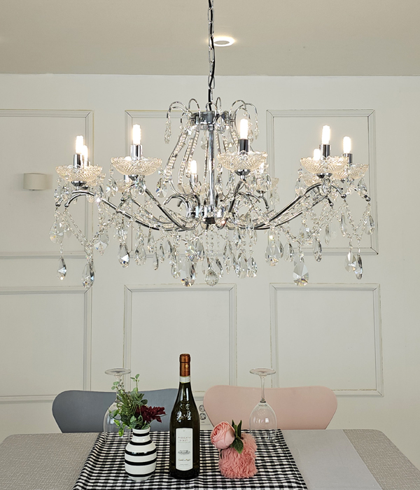 오베르 촛대 10등(900파이 크롬/골드) 크리스탈샹들리에 샹들리제